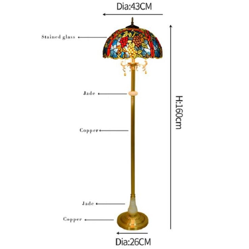 Floor Lamp Tiffany Style Stained Glass Lamp Shade Living Room Decor