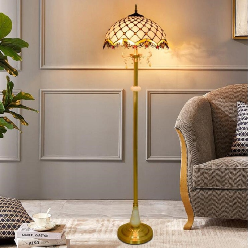 Floor Lamp Tiffany Style Stained Glass Lamp Shade Living Room Decor