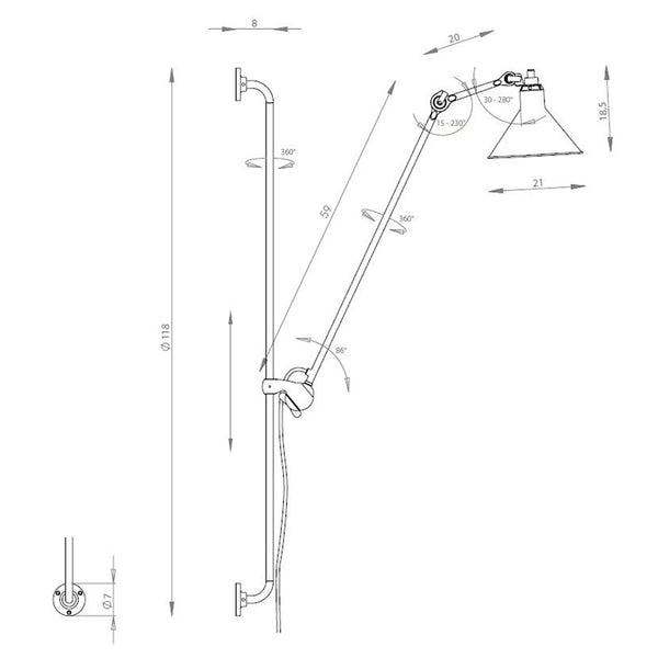 Lampe Gras Wandleuchte