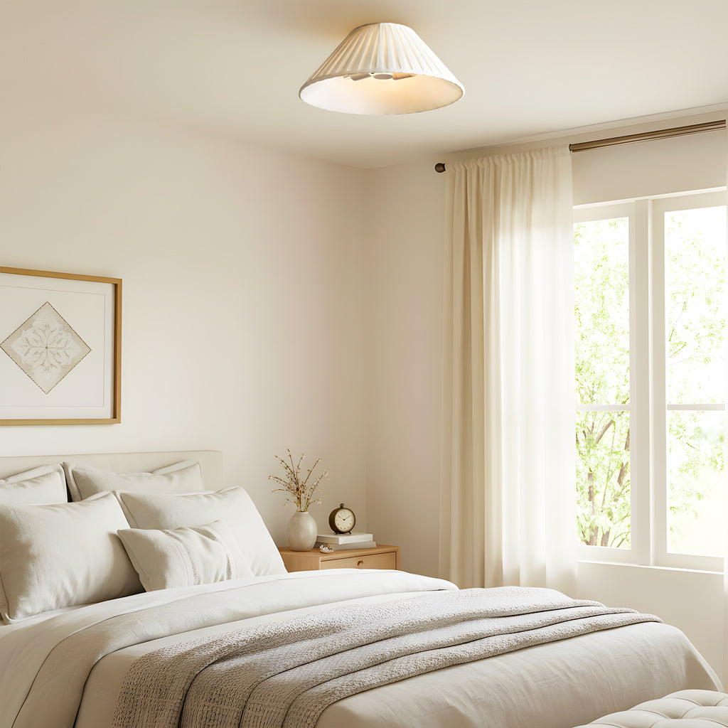 Tansy Rustic Round Pleated Shade Flush Mount 3.jpg__PID:43b93489-476a-4094-93ab-7284886bfa89