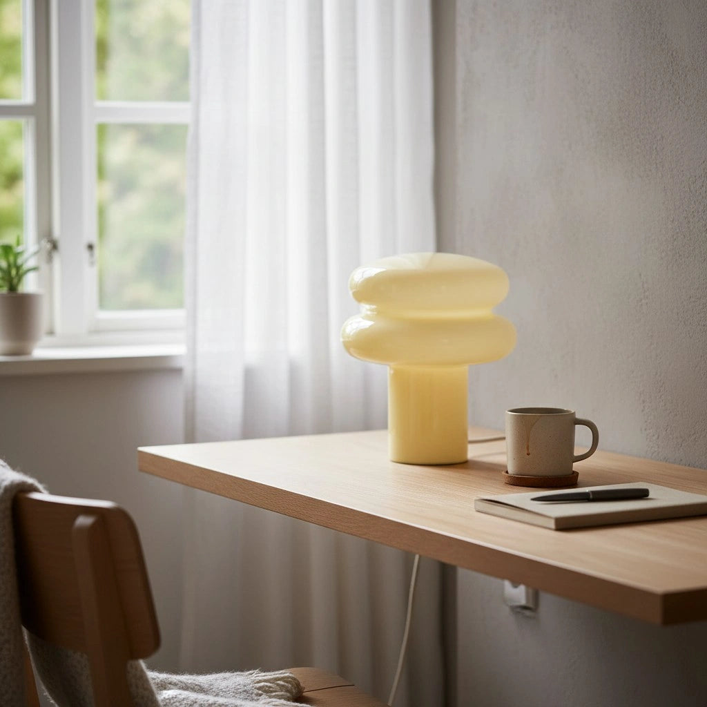 Lampada da tavolo in vetro opalino a forma di fungo di Bruno Bauhaus1.webp__PID:356dca8a-08e8-4a84-a987-c5dda5056997