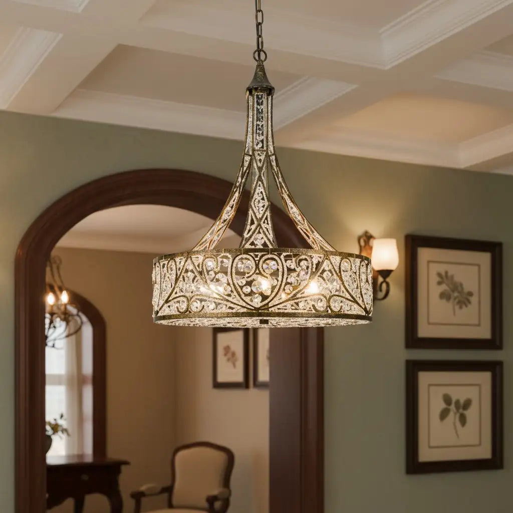 Lampadario di cristallo a tamburo a 6 luci di lusso Arden3.webp__PID:09da7bde-40f6-4bf4-9778-31904c84bc05