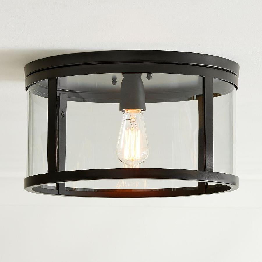 Nolan Industrial Round Clear Glass Flush Mount Ceiling Light sku1.webp__PID:ad5eea2c-9a80-482b-97ce-50707fc550d7