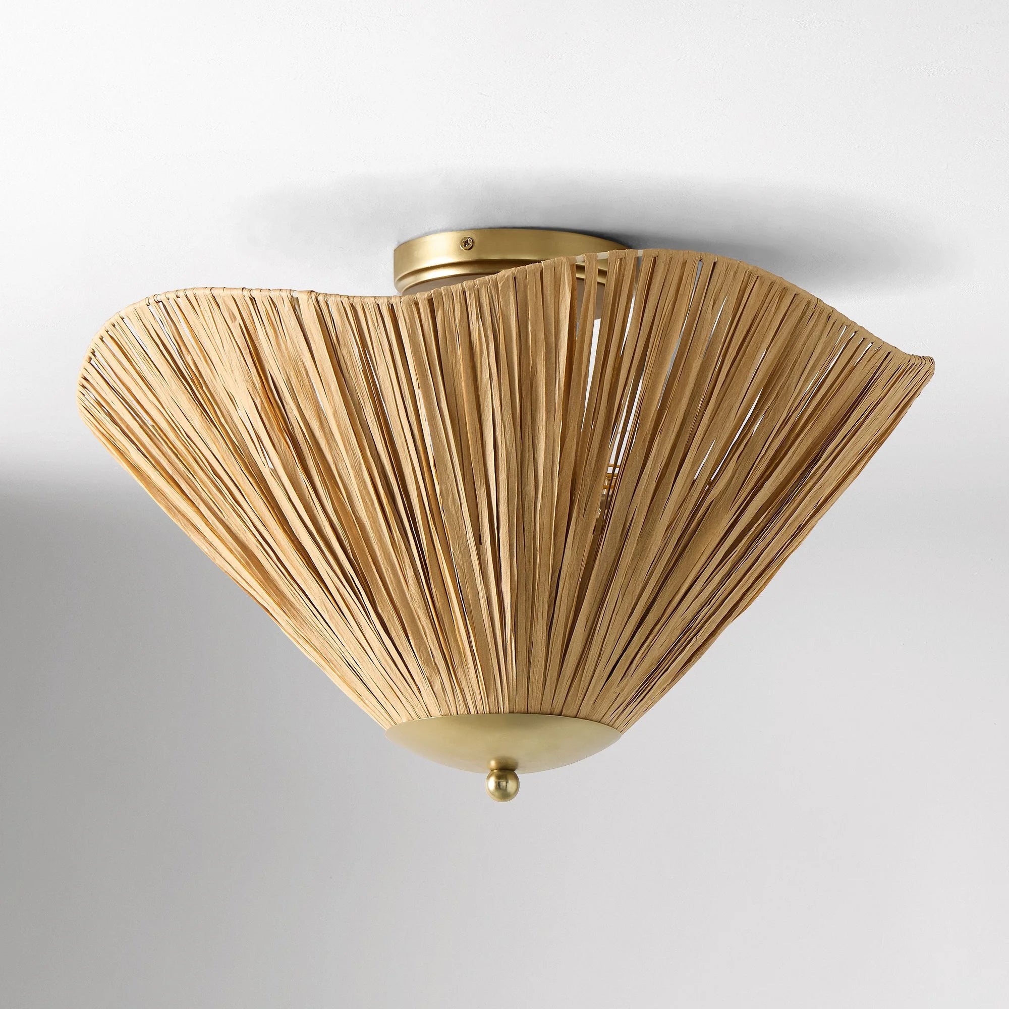 Svel Modern Natural Raffia fan-shade Flush Mount Ceiling light sku.webp__PID:50682752-4aa1-4560-bda3-27acdeeada1b