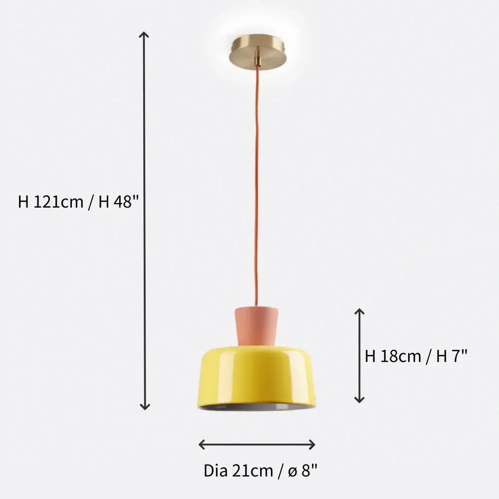 Lampada a sospensione in ceramica gialla retrò Thalvornis12.webp__PID:b668590a-c7a4-4c2c-add3-449225a30745