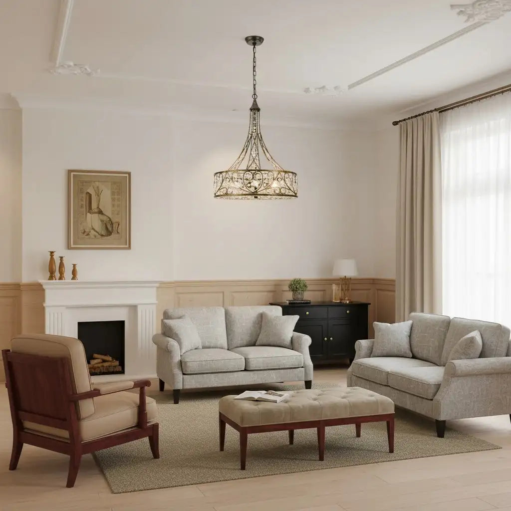 Lampadario di cristallo a tamburo a 6 luci di lusso Arden8.webp__PID:5c8b7c03-fc64-4851-8694-d7db01fc50aa