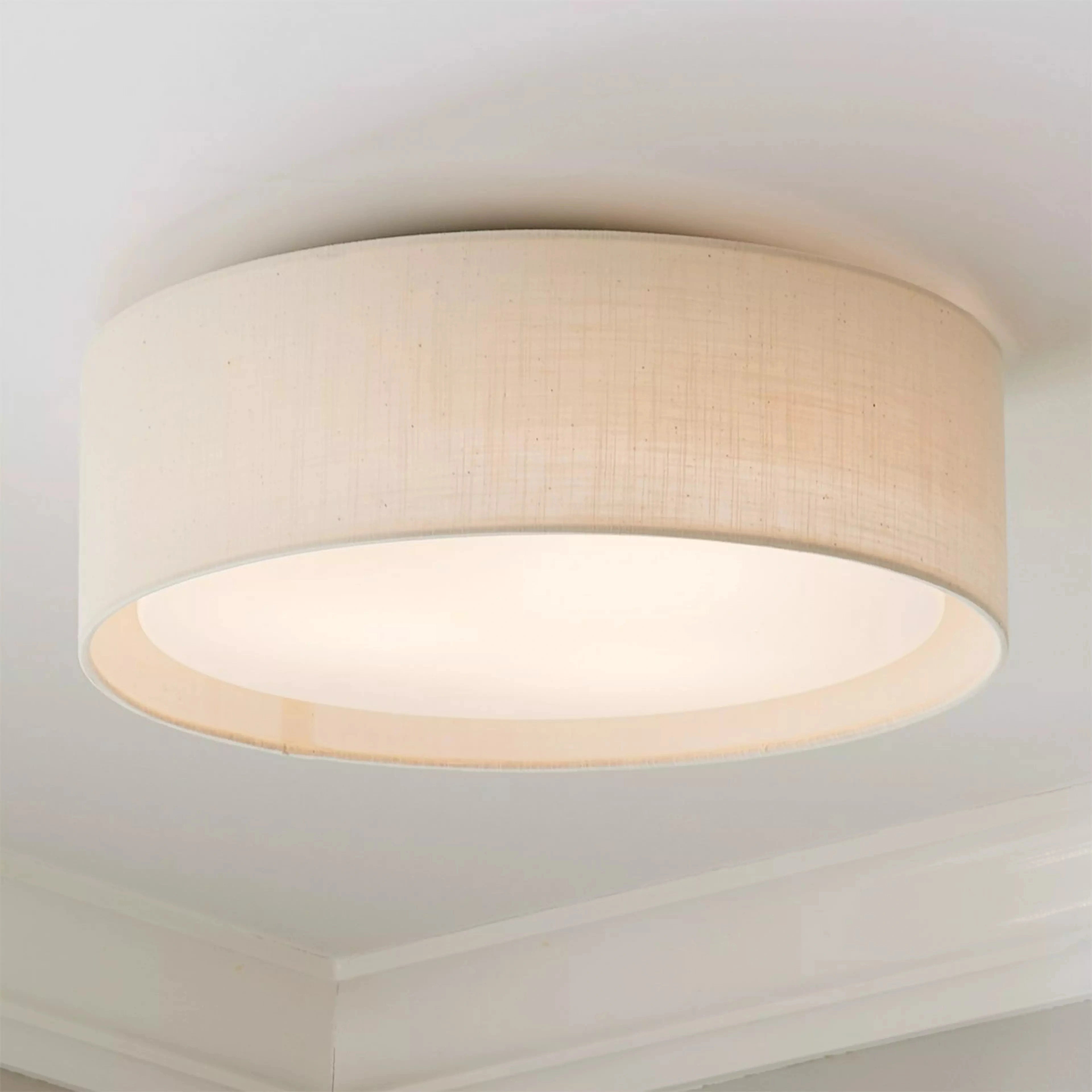 Shelby Modern Slim Shade LED Flush Mount Ceiling Light oatmeal linen on.webp__PID:a5c431c8-25c3-45f2-a29c-0c7973d4c37e