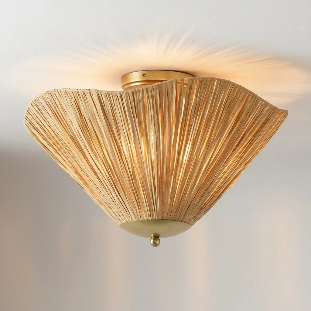 Svel Modern Natural Raffia fan-shade Flush Mount Ceiling light sku2.webp__PID:6827524a-a195-40bd-a327-acdeeada1b78