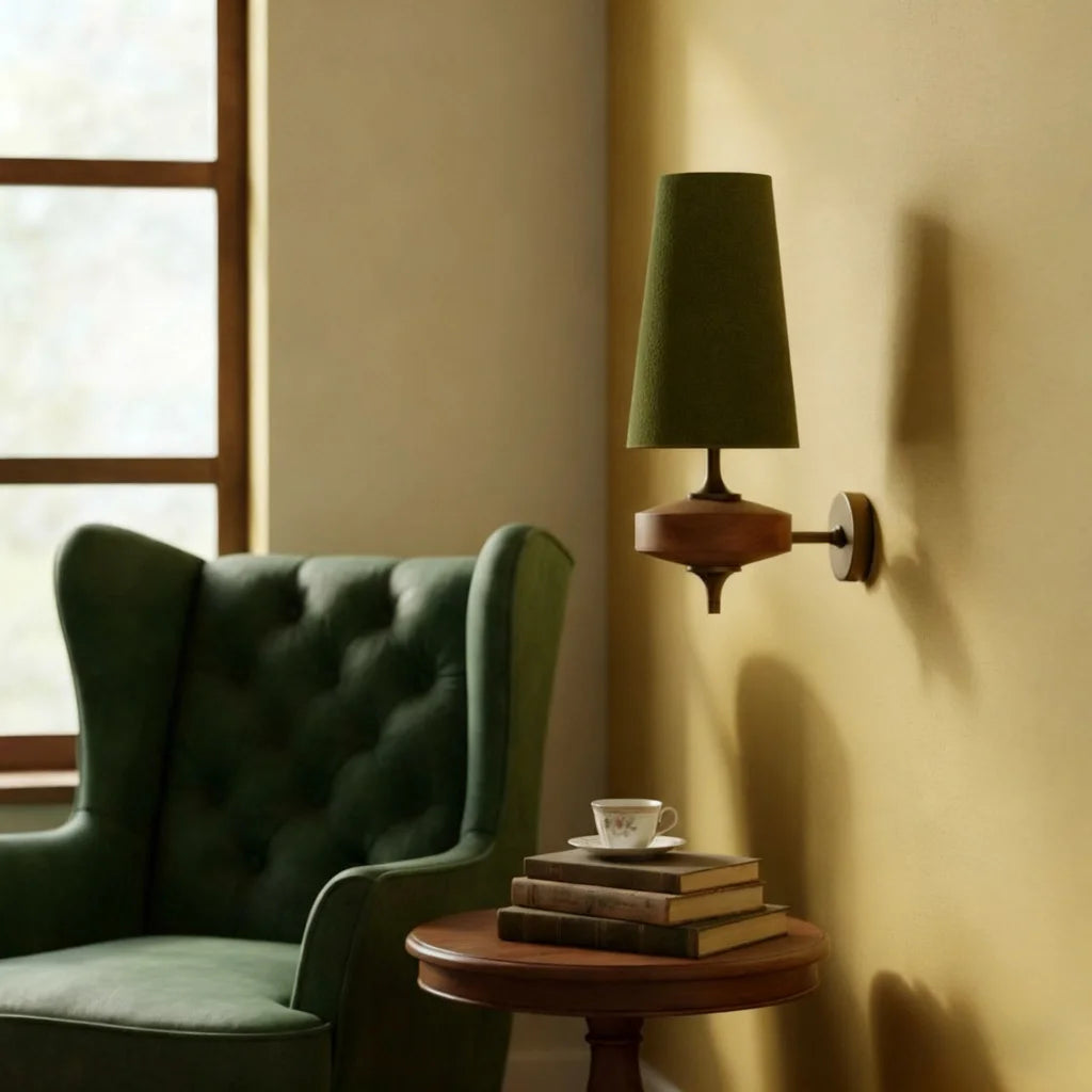 Kaelen Vintage Fabric Tapered Accent Wall Sconce green 1.webp__PID:8e995d8a-2571-426a-91ed-0d36cfeb54dd